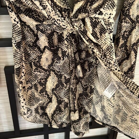 NWT blue blush python cream black long sleeve tunic top mini dress size small - Picture 3 of 7